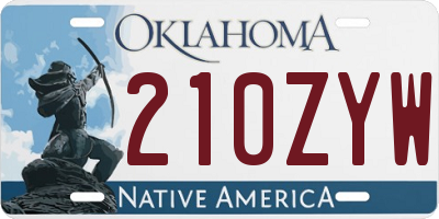 OK license plate 210ZYW