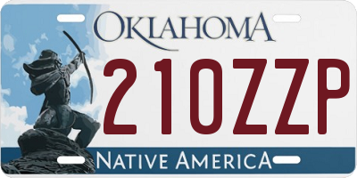 OK license plate 210ZZP