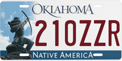 OK license plate 210ZZR