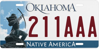 OK license plate 211AAA