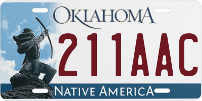 OK license plate 211AAC