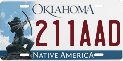 OK license plate 211AAD