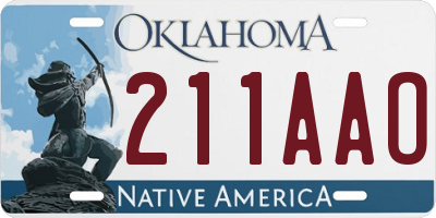 OK license plate 211AAO