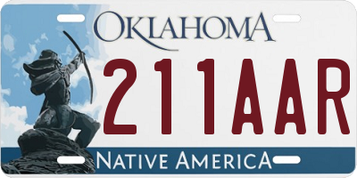 OK license plate 211AAR
