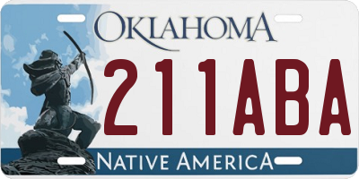 OK license plate 211ABA