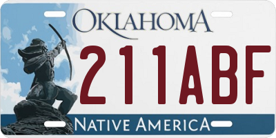 OK license plate 211ABF
