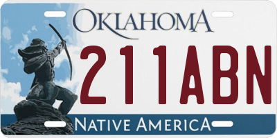 OK license plate 211ABN