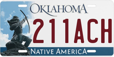OK license plate 211ACH