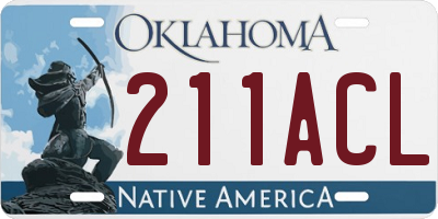 OK license plate 211ACL