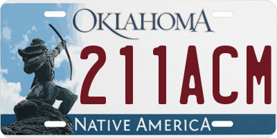 OK license plate 211ACM