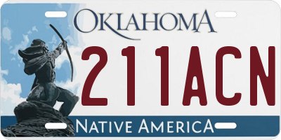 OK license plate 211ACN