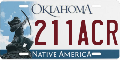 OK license plate 211ACR