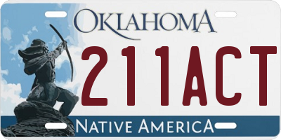 OK license plate 211ACT