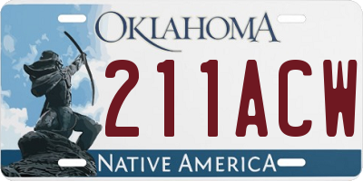 OK license plate 211ACW