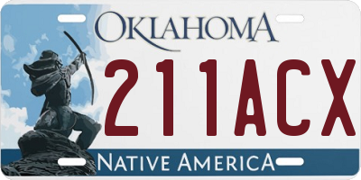 OK license plate 211ACX