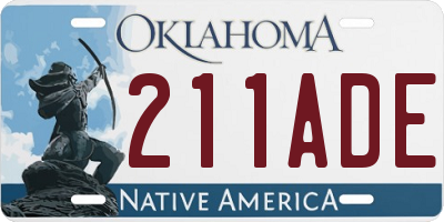 OK license plate 211ADE