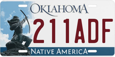 OK license plate 211ADF