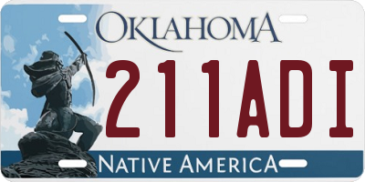 OK license plate 211ADI