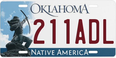 OK license plate 211ADL