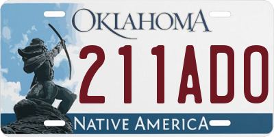 OK license plate 211ADO