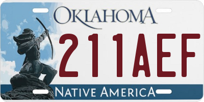 OK license plate 211AEF