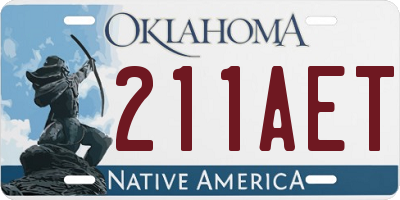 OK license plate 211AET