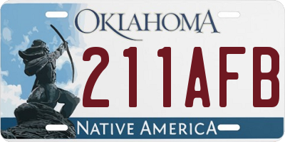 OK license plate 211AFB