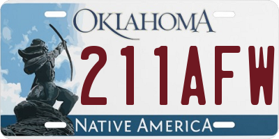 OK license plate 211AFW