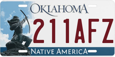 OK license plate 211AFZ