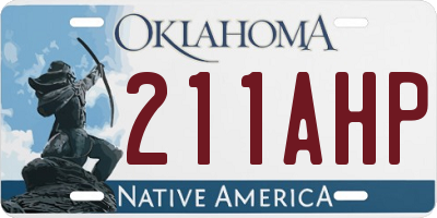 OK license plate 211AHP