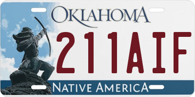 OK license plate 211AIF