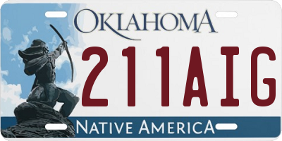 OK license plate 211AIG