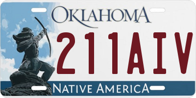 OK license plate 211AIV