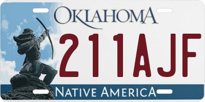 OK license plate 211AJF