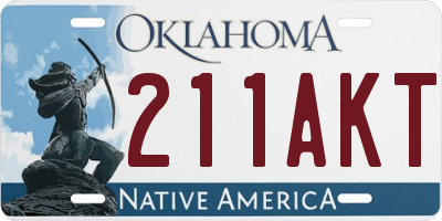 OK license plate 211AKT
