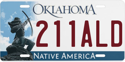 OK license plate 211ALD