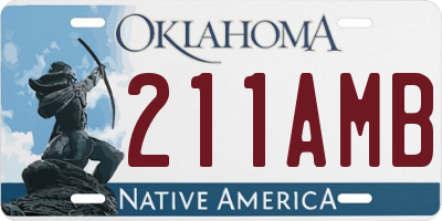 OK license plate 211AMB