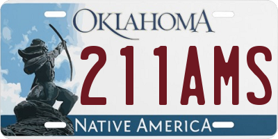 OK license plate 211AMS