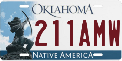 OK license plate 211AMW