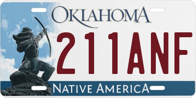 OK license plate 211ANF