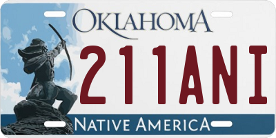 OK license plate 211ANI