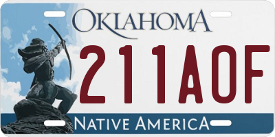 OK license plate 211AOF