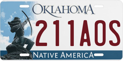 OK license plate 211AOS