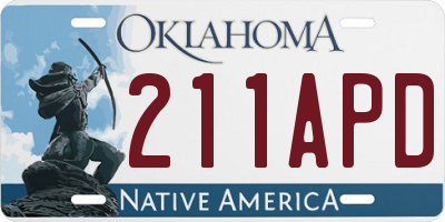 OK license plate 211APD