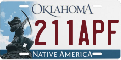 OK license plate 211APF