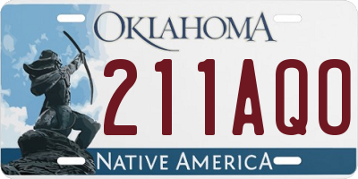OK license plate 211AQO
