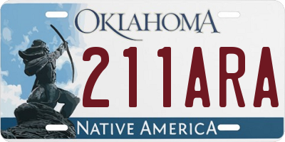 OK license plate 211ARA