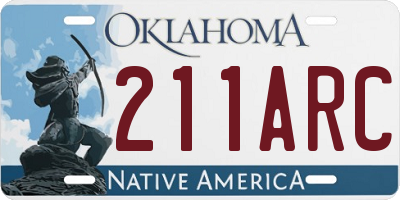 OK license plate 211ARC