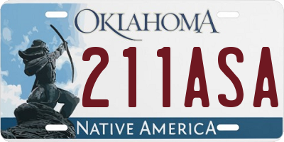 OK license plate 211ASA