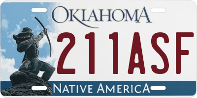 OK license plate 211ASF